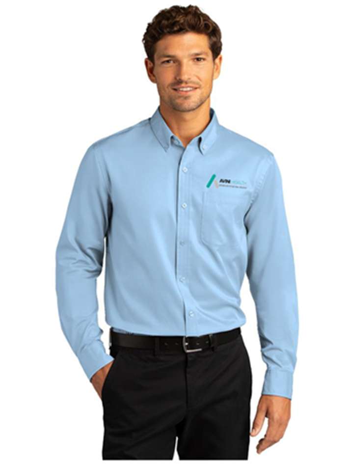 image:Avini Men's Oxford Blue Dress Shirt