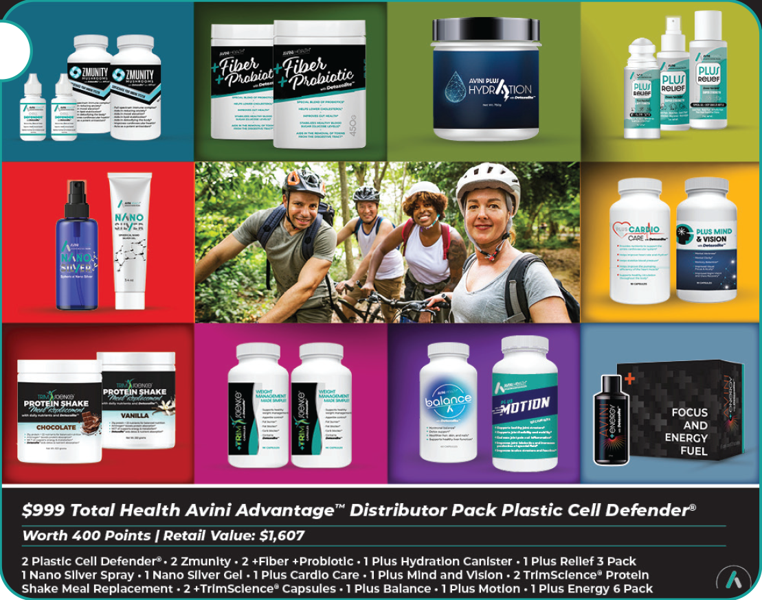 $999 Total Health Avini Advantage™ Distributor Pack Plastic Cell Defender®