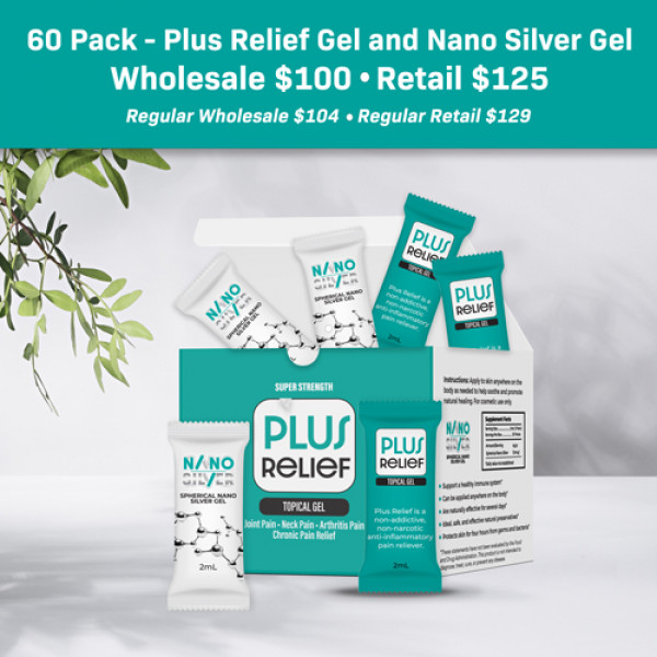Nano Silver Gel and Plus Relief Gel 60 Packets Bundle