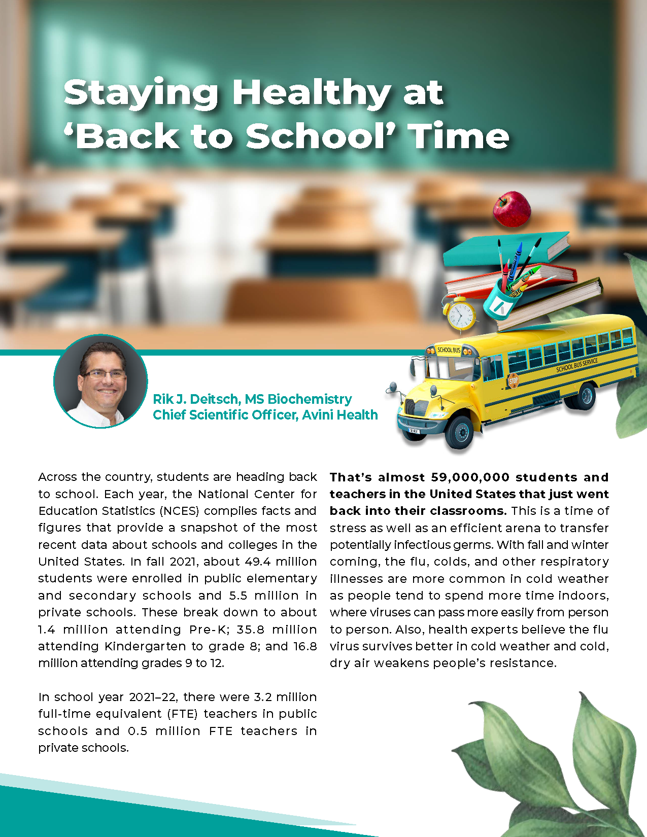 Staying Healthy at 'Back to School' Time