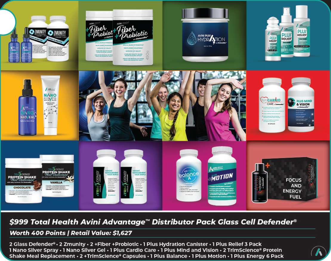 $999 Total Health Avini Advantage™ Distributor Pack Glass Cell Defender®
