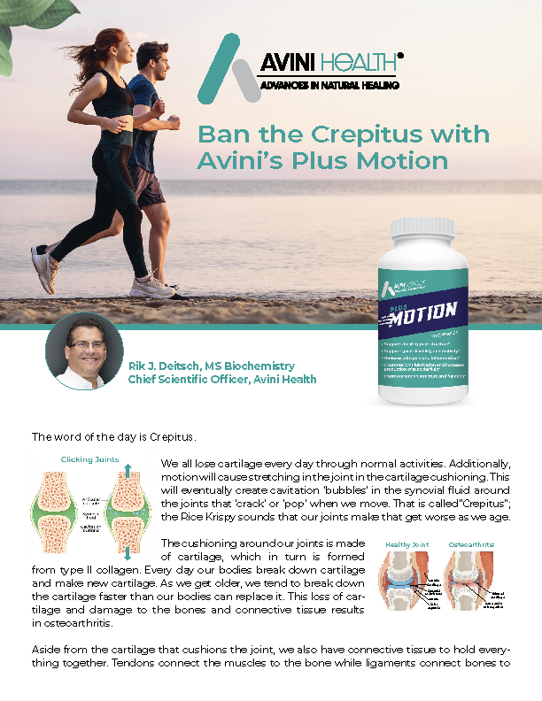 Ban the Crepitus with Avini's Plus Motion